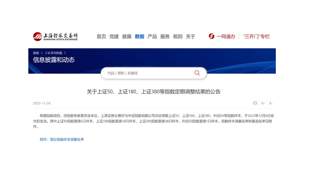 j9九游会股份入选上证380指数成分股